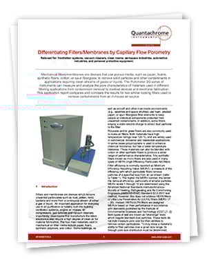 Differentiating Filters / Membranes by Capillary Flow Porometry