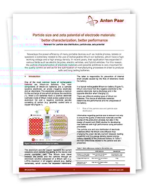 Particle Size and Zeta Potential of Electrode Materials: Better Characterization, Better Performance