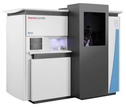 ThermoFisher Scientific Nexsa X-ray Photoelectron Spectroscopy (XPS) instrument for surface chemical analysis with monochromated Al Kα X-ray source and high sensitivity detection