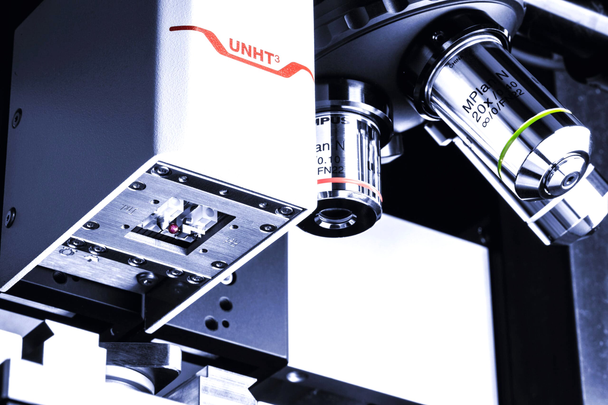 Anton Paar UNHT3 ultra nanoindentation and nano-scratch tester system with integrated optical video microscope for precise scratch testing and force measurement