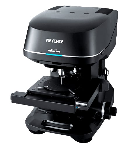 Keyence VKX-1100 laser scanning confocal microscope with modular stage and high-resolution optics for nanoscale lateral and vertical imaging