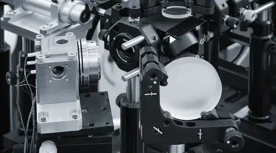 Structural and mechanical properties testing – CNC machine applying mechanical load and coolant spray to material block in industrial test lab